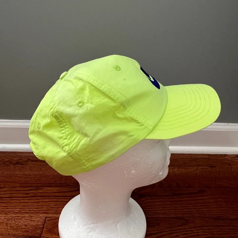 Vintage Nike Hat 90s Snapback Cap Neon Yellow   Sz OS